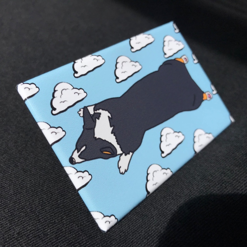 Tricolor Welsh Corgi Dog Clouds Magnet Handmade Pet Portrait Art Decor Gifts - Picture 2 of 7
